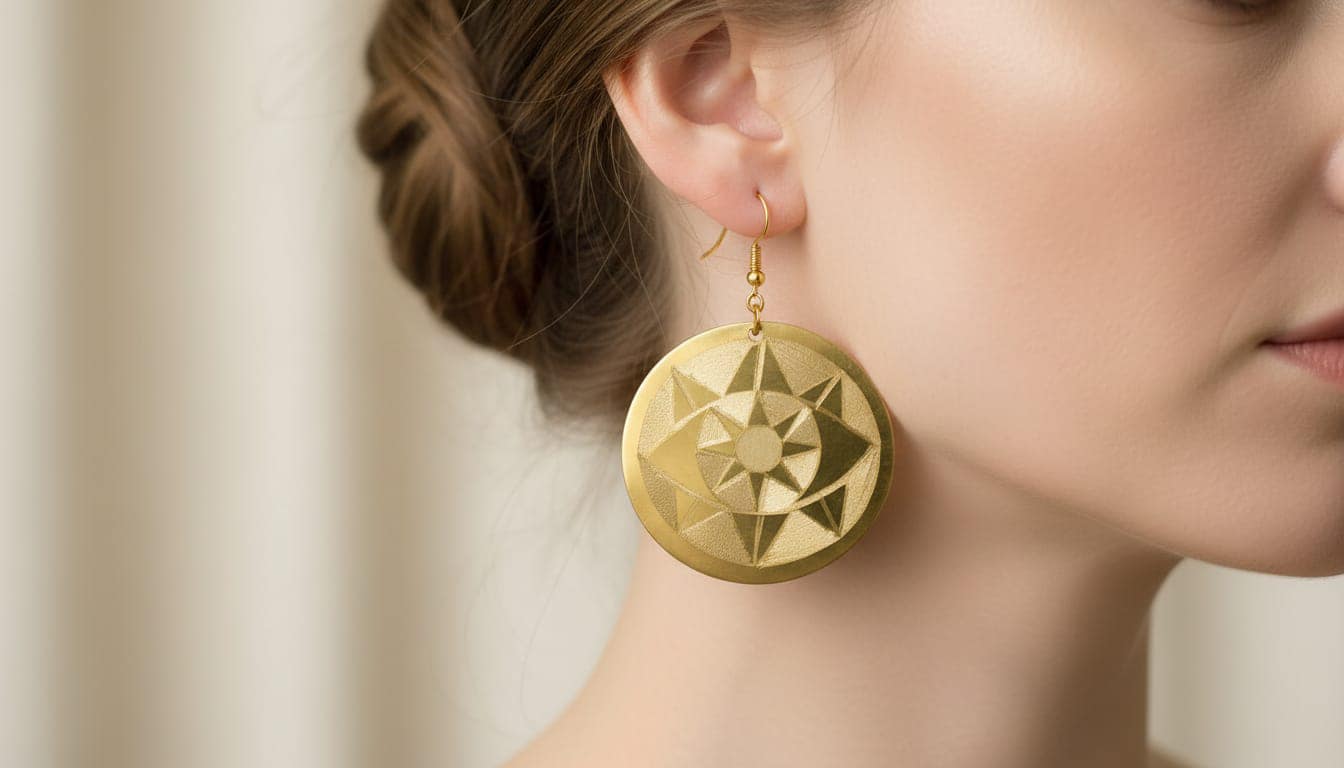 Solar Heritage Brass Earrings