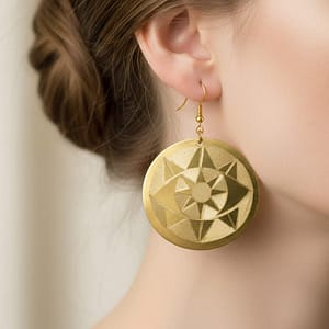 Solar Heritage Brass Earrings