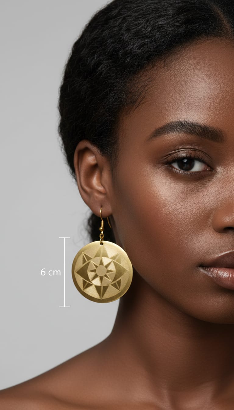 Solar Heritage Brass Earrings - Image 4